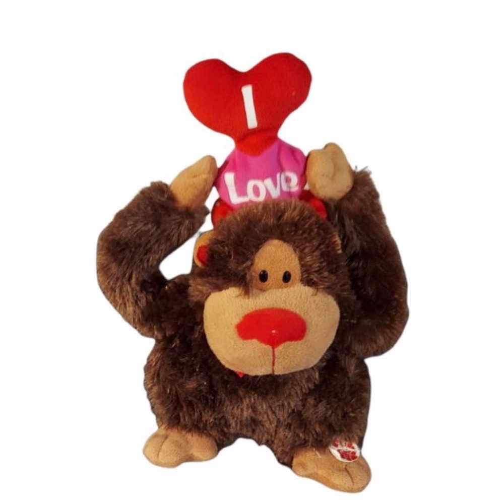Sound N Light Musical Valentines Your Love Lifted Me Higher Ape Monkey 9”